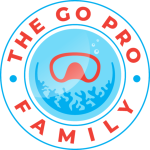 the go pro family logo mask with coral