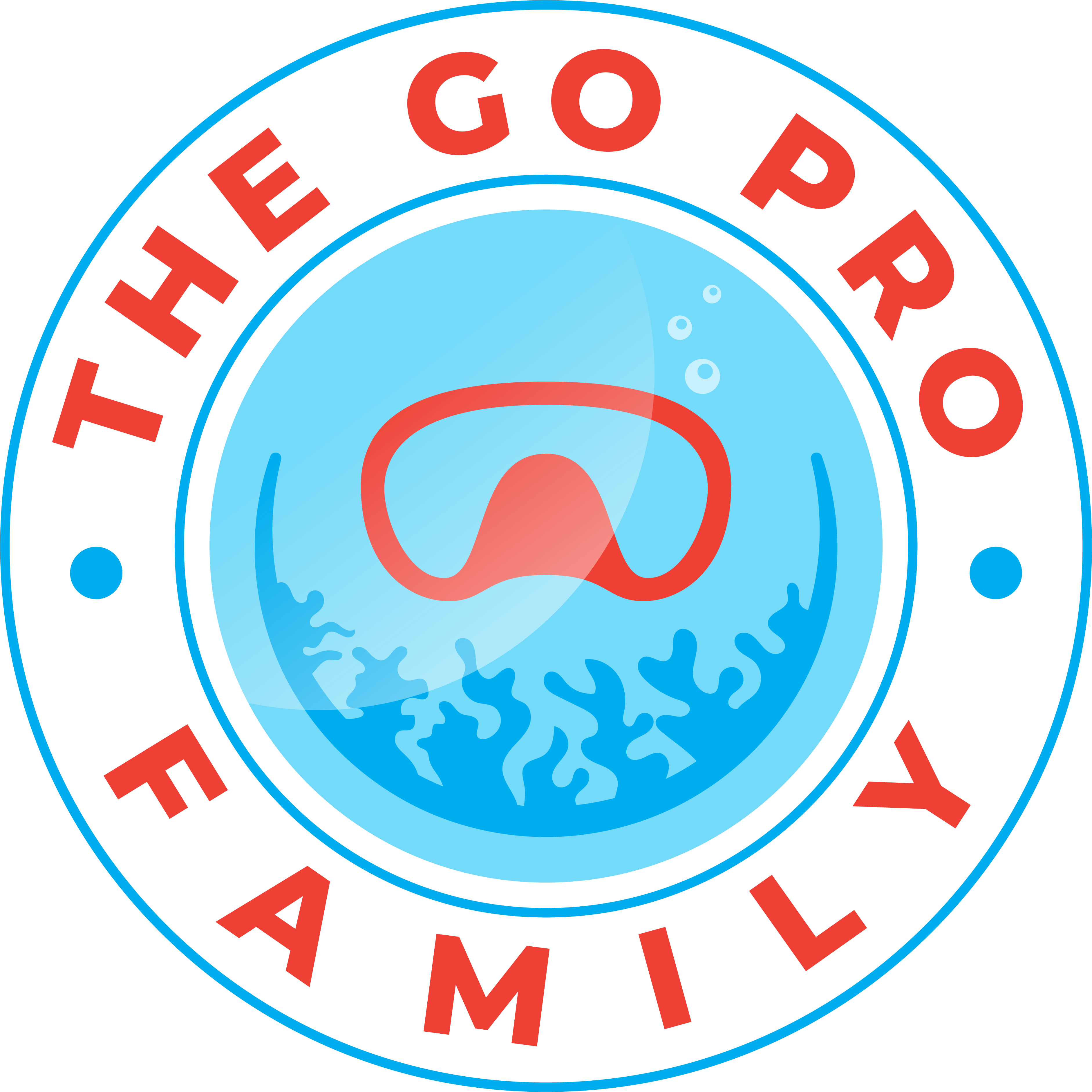 the go pro family logo mask with coral