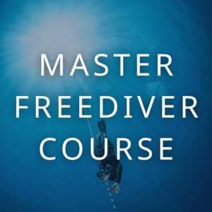 Master Freediver Course text with freediver in background